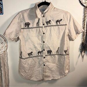 Cabin Creek Beige Safari Print Shirt